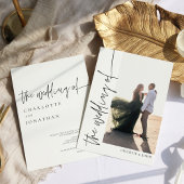 シンプルモダンBoho Photo Black and White 結婚's 招待状