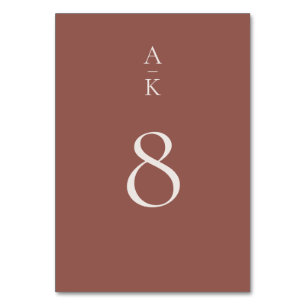 シンプルモダンBrown Monogram Mix 結婚 Match テーブルナンバー