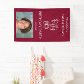 シンプルモダンBurgundy写真50th誕生日へようこそ 横断幕 (インサイチュ)