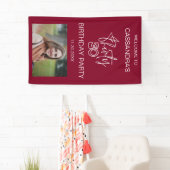 シンプルモダンBurgundy Photo 30th Birthday Welcome 横断幕 (インサイチュ)