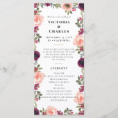 シンプルモダンBurgundy Water colorフローラ結婚ズ プログラム (正面)