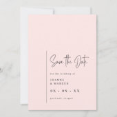 シンプルモダンBush写真とQRコード セーブザデート (正面)