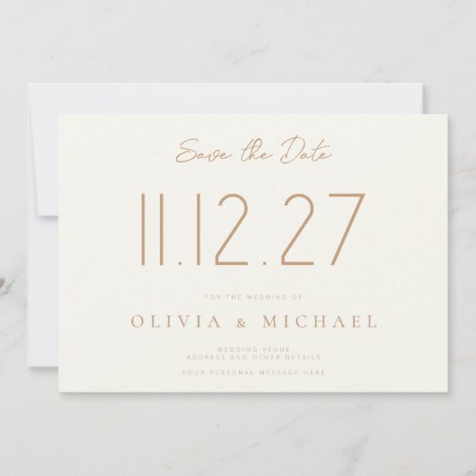 シンプルモダンChicの写真結婚以外の日付を保存 セーブザデート (正面)