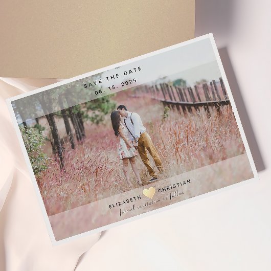 シンプルモダンChic Photo Wedding Save The Date セーブザデート