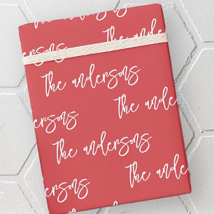 シンプルモダンChic Your Family Name Pattern ラッピングペーパー