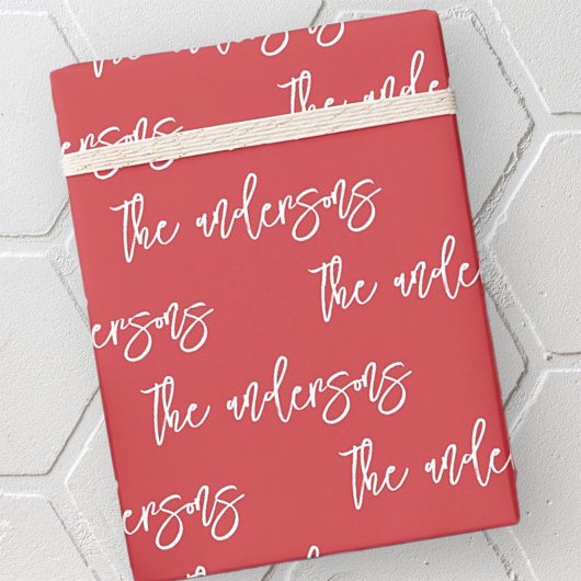 シンプルモダンChic Your Family Name Pattern ラッピングペーパー