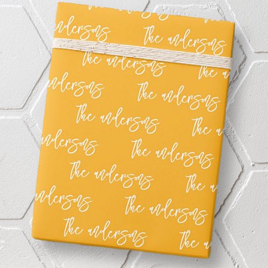 シンプルモダンChic Your Family Name Pattern ラッピングペーパー