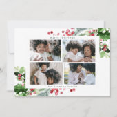 シンプルモダンChristmas Collage 4 Greeting Photo シーズンカード (正面)