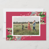 シンプルモダンChristmas Red Magenta Photo シーズンカード (正面)