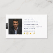 シンプルモダンClassyブラック金ゴールドプロフェッショナル写真 名刺 (裏面)