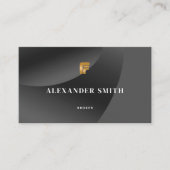 シンプルモダンClassyブラック金ゴールドプロフェッショナル写真 名刺 (正面)