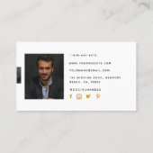 シンプルモダンClassyブラック金ゴールドプロフェッショナル写真 名刺 (裏面)