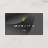 シンプルモダンClassyブラック金ゴールドプロフェッショナル写真 名刺 (正面)