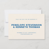 シンプルモダンCobalt Blue 結婚 Photo's セーブザデート (正面)