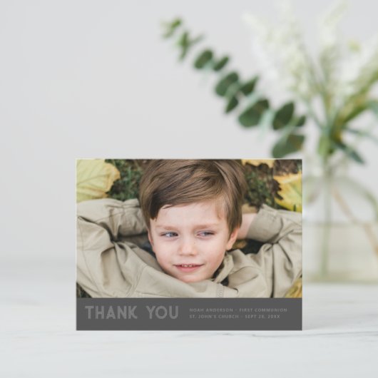 シンプルモダンCommunion For Him写真ありがとう ポストカード (スタンド正面)