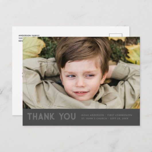シンプルモダンCommunion For Him写真ありがとう ポストカード (正面/裏面)