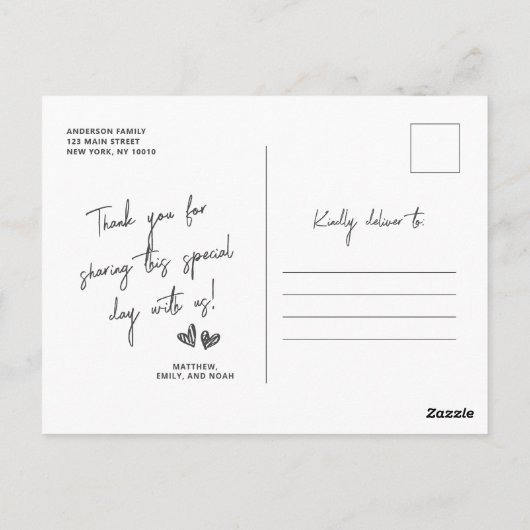 シンプルモダンCommunion For Him写真ありがとう ポストカード (裏面)