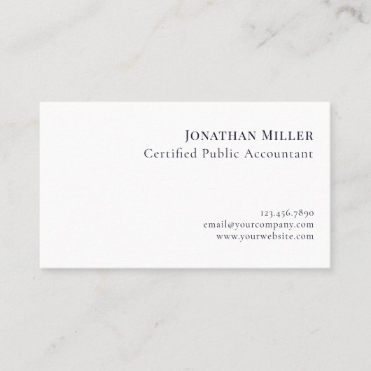 シンプルモダンCPA 名刺 (正面)