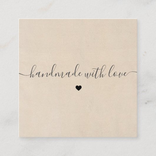 シンプルモダンCreamカスタム Logo Thank You スクエア名刺 (裏面)