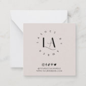 シンプルモダンCream Beige Business Thank You ノートカード (裏面)