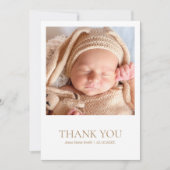 シンプルモダンCross Minimalist写真バプテスマ サンキューカード (正面)