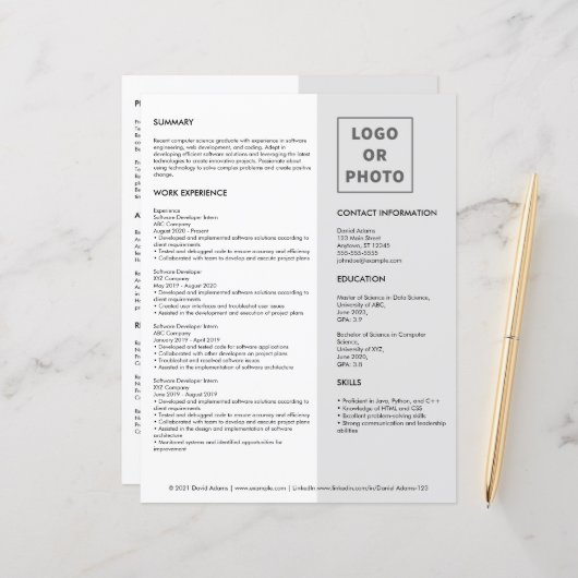 シンプルモダンCVテンプレート (正面/裏面インサイチュ)