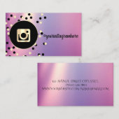 シンプルモダンDots Instagram Social Media 名刺 (正面/裏面)