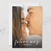 シンプルモダンDusty Blueとフォトブライダルシャワー 招待状 (裏面)