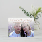 シンプルモダンFoil Save the Date Photoポストカード 箔シーズンポストカード (立ち正面)