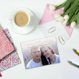 シンプルモダンFoil Save the Date Photoポストカード 箔シーズンポストカード