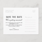シンプルモダンGray Save the Date Photoポストカード 案内ポストカード (裏面)