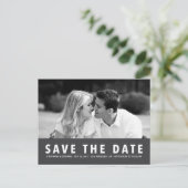 シンプルモダンGray Save the Date Photoポストカード 案内ポストカード (スタンド正面)