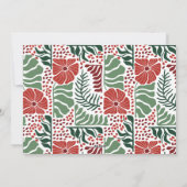 シンプルモダンGreen Red Pattern写真クリスマス シーズンカード (裏面)