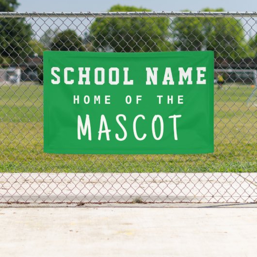 シンプルモダンGreen School Name Home of the Mascot 横断幕 (インサイチュ)