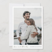 シンプルモダンGreen Script Photo結婚 s サンキューカード (正面)