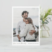 シンプルモダンGreen Script Photo結婚 s サンキューカード (スタンド正面)