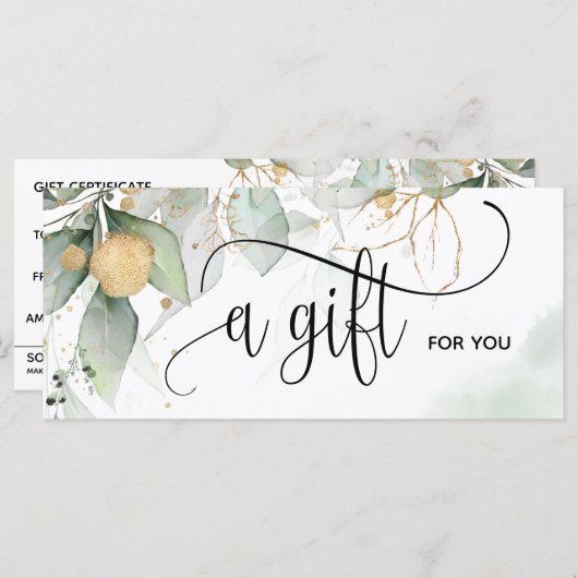 シンプルモダンGREENERY商品券ギフトカード (正面/裏面)