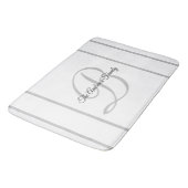シンプルモダンGrey White Monogramファミリ名 バスマット (アングル)