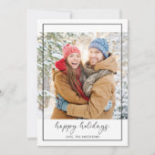 シンプルモダンHappy Holidaysフォトカード 招待状 (正面)