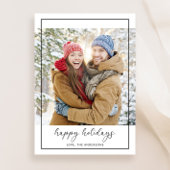 シンプルモダンHappy Holidaysフォトカード 招待状