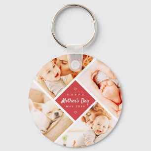 シンプルモダンHappy Mother's Dayの写真カスタム キーホルダー