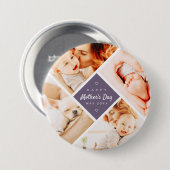 シンプルモダンHappy Mother's Dayの写真カスタム 缶バッジ (正面&裏面)