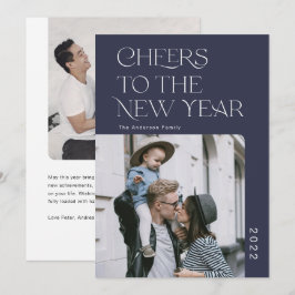 シンプルモダンHappy New Year 2022 Photo Holiday Ca シーズンカード