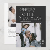 シンプルモダンHappy New Year 2022 Photo Holiday Ca シーズンカード (正面/裏面)