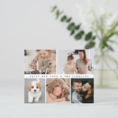 シンプルモダンHappy New Year Family Photo Collage シーズンカード (スタンド正面)