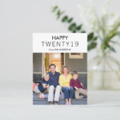シンプルモダンHello Happy New Year Photo ポストカード (スタンド正面)