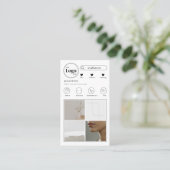 シンプルモダンInstagramフォトコラージホワイト 名刺 (スタンド正面)