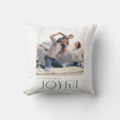 シンプルモダンJoyful Family 2写真クリスマス クッション (正面)