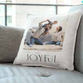 シンプルモダンJoyful Family 2写真クリスマス クッション