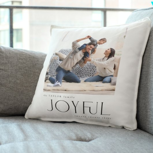 シンプルモダンJoyful Family 2写真クリスマス クッション